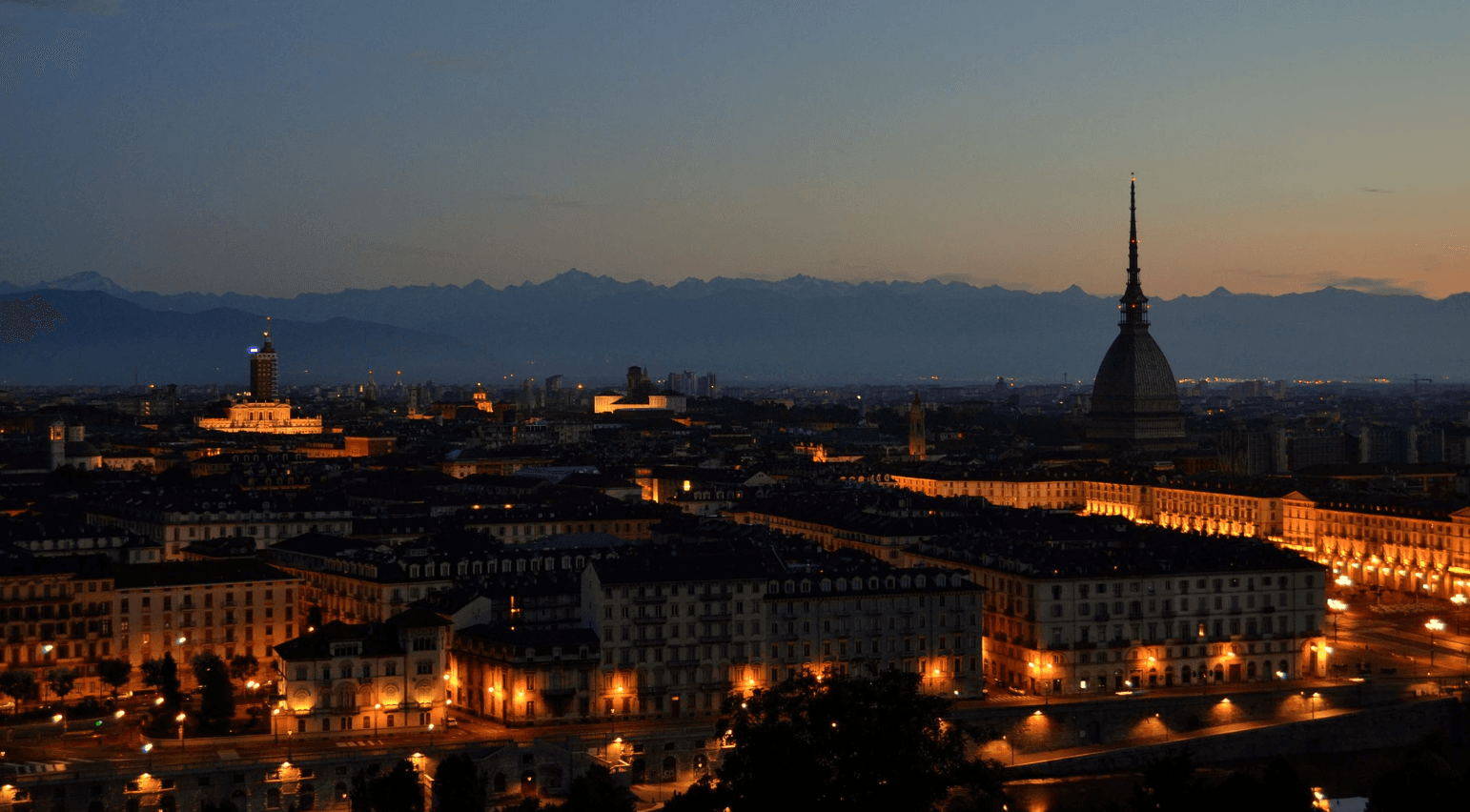 Evening panorama over historic cityscape for sunset tours