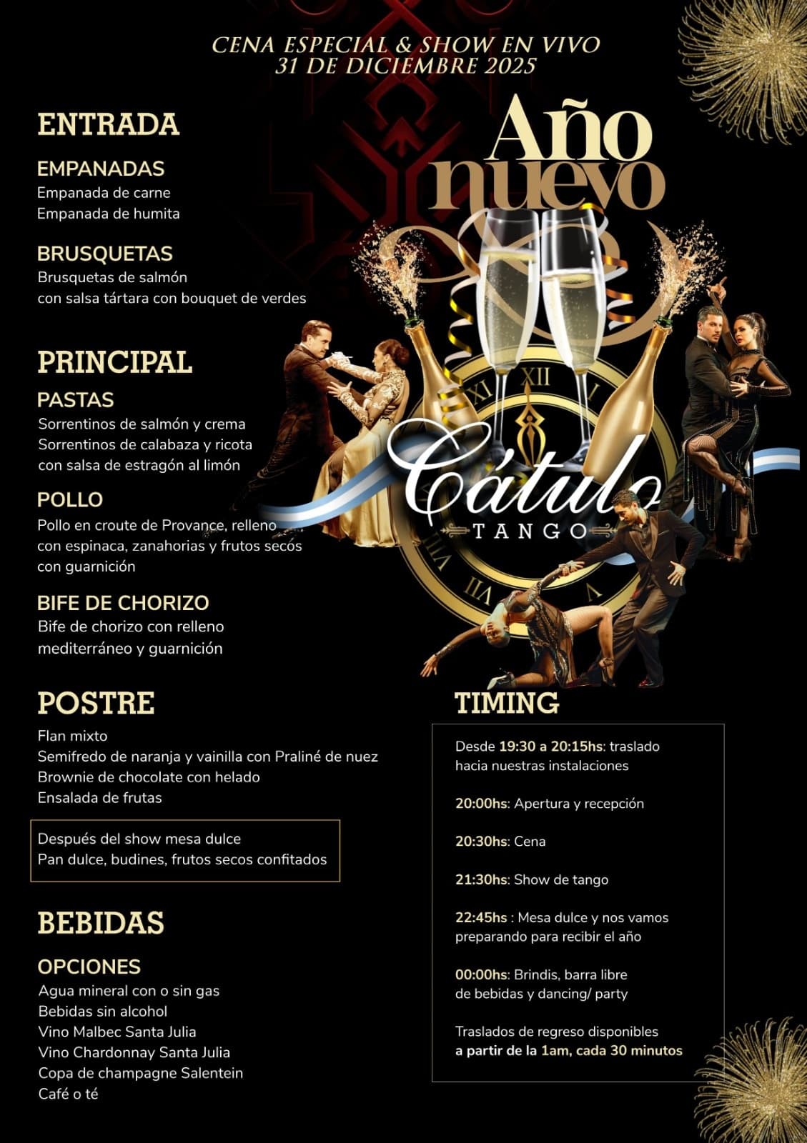 New Year’s Gala at Cátulo Tango: Gourmet Dinner, Tango Show & After-Party in Buenos Aires photo 1