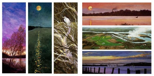 Collection of landscape paintings showcasing local rivers and marshes