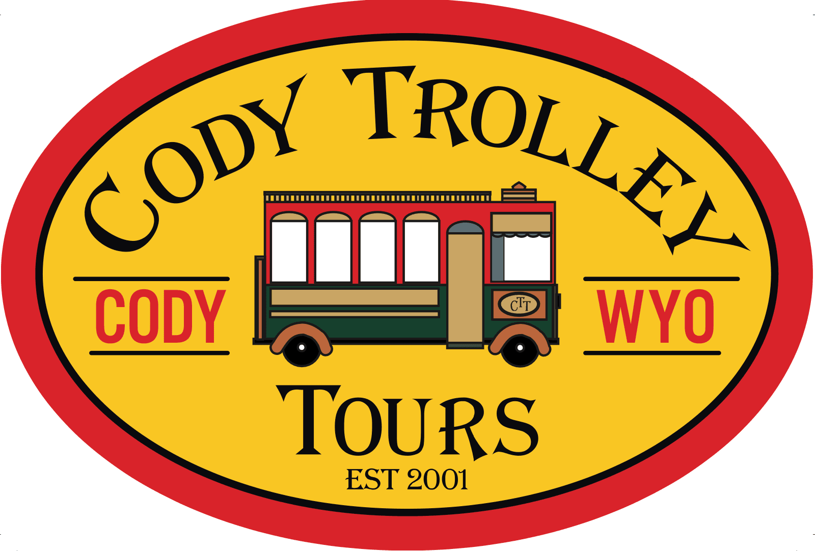 Explore Historic Cody with the Cody Trolley Tours Oval Sticker Experience