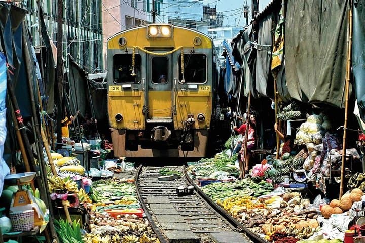 Maeklong Railway Market and Village Biking — Train-Market & Orchard Ride from Bangkok