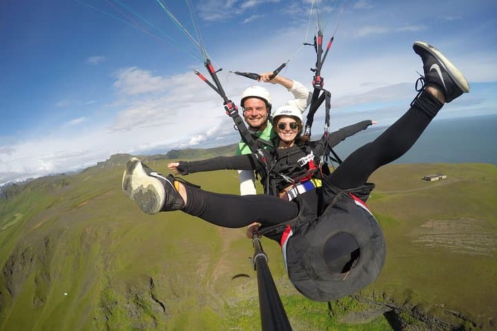 Tandem Paragliding from Vík — Reynisfjall Flights over the Black Sand Coast