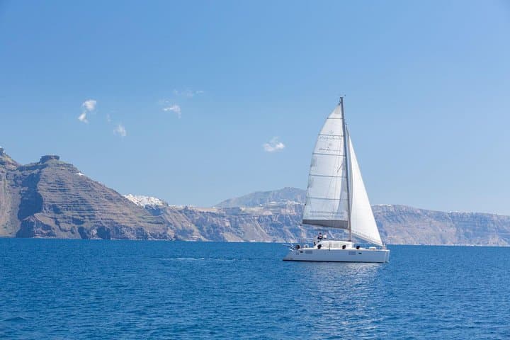 Santorini Catamaran Cruise from Vlychada — BBQ, Snorkel & Hot Springs photo 6