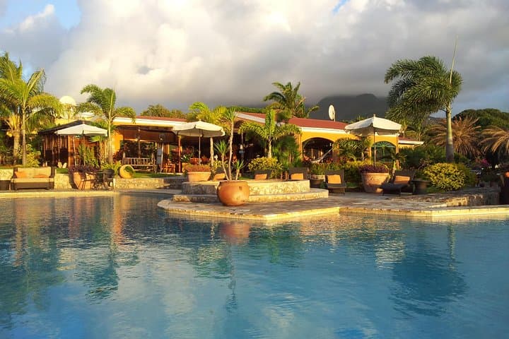 Palms Court Gardens Day Pass: Infinity Pool, Botanical Walks & Harbor Views in Basseterre
