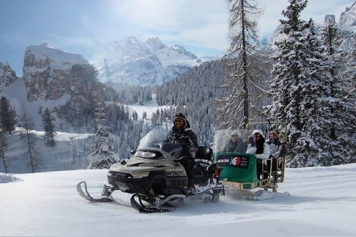 Snowmobile & Sledding from Bolzano: Private Day Trip on the Great Dolomites Road