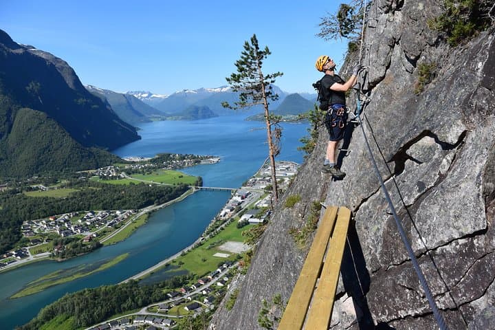 Romsdalsstigen Via Ferrata Introwall: Guided Intro Climb Above Åndalsnes