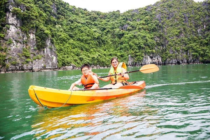 Halong Bay Day Cruise with Kayaking from Hanoi — Cave and Bamboo Boat Adventure