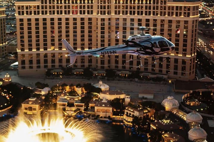 Las Vegas Strip Helicopter Night Flight with Eiffel Tower Restaurant Dinner photo 6