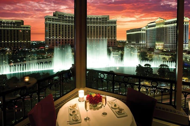 Las Vegas Strip Helicopter Night Flight with Eiffel Tower Restaurant Dinner