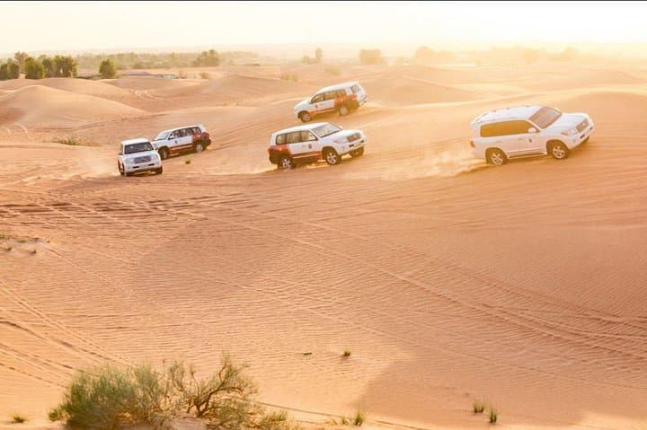Burj Khalifa and Dubai Desert Safari: Sunset 4x4, Camel Camp & Dinner