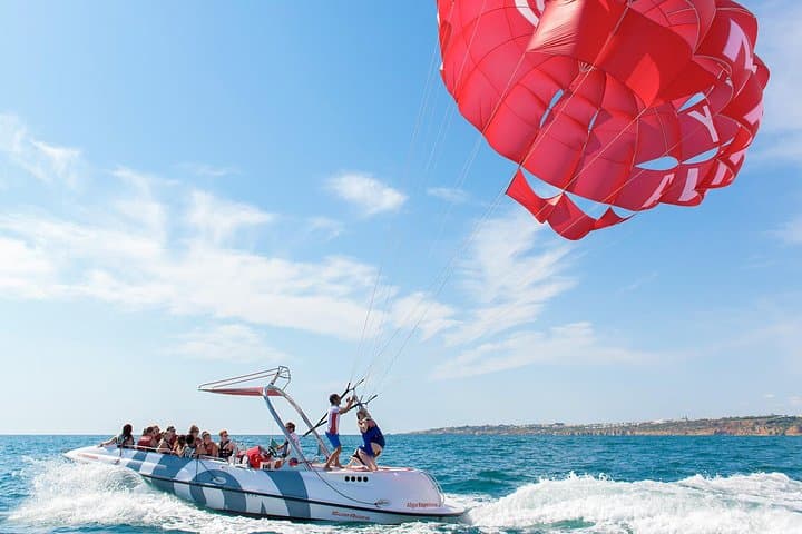 Parasailing Albufeira Marina: 80m Coastal Flight & Boat Experience