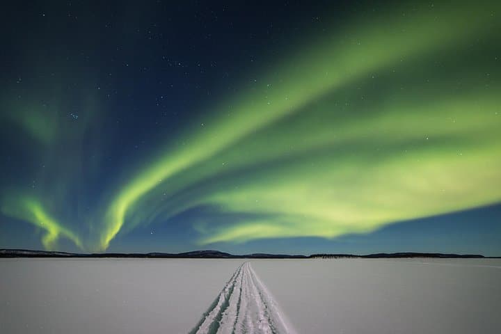 Northern Lights Safari at Lake Inari: Snowmobile Sleigh, Reindeer & Lappish Dinner from Ivalo