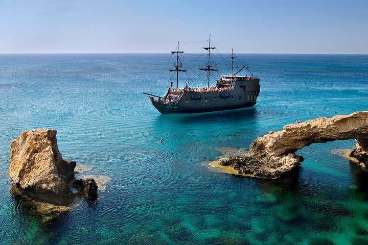 Black Pearl Pirate Cruise from Ayia Napa: Snorkel Sea Caves & Konnos Bay