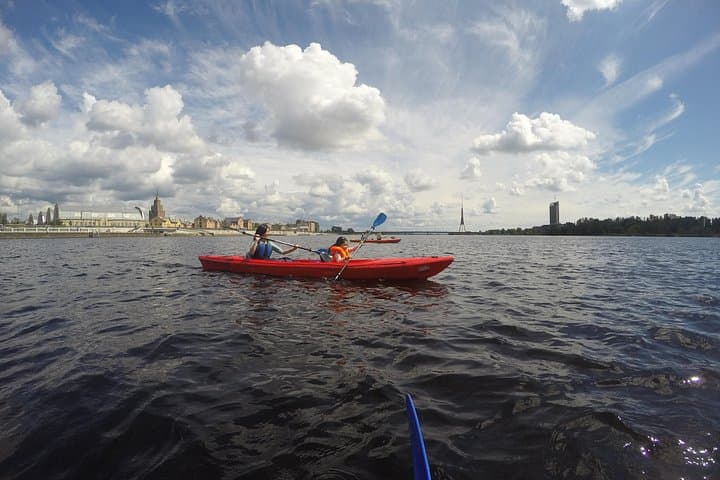 Night Kayaking in Riga City Canal — Evening Kayak Tour Through Riga Old Town Lights photo 2