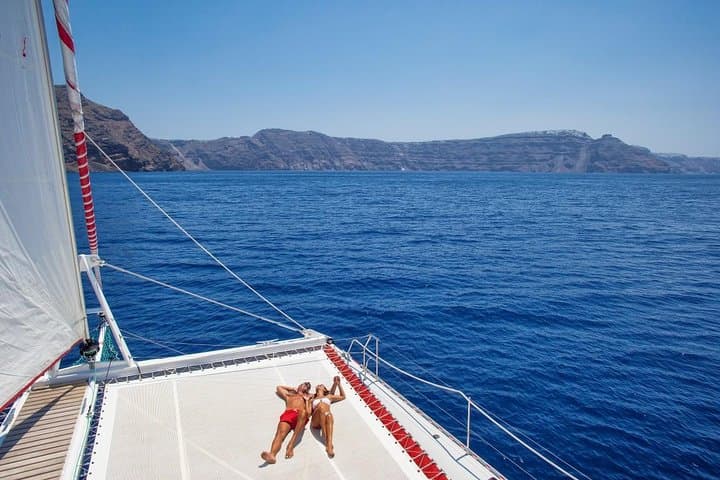 Santorini Catamaran Cruise with BBQ, Hot Springs & Snorkeling photo 4