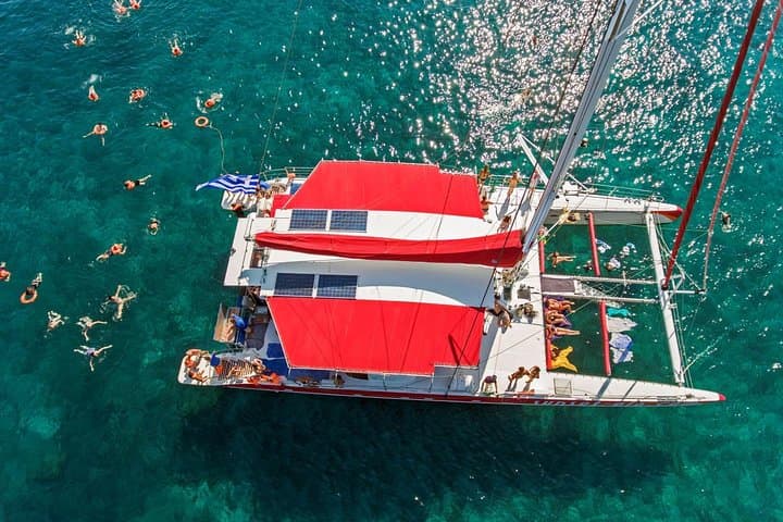 Santorini Catamaran Cruise with BBQ, Hot Springs & Snorkeling photo 2