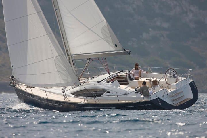 Champagne Sailing Day on the Solent: Luxury Yacht Lunch and Swim from Lymington