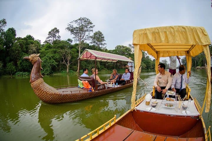 Sunset Gondola Ride Along Angkor Thom’s Moat with Champagne and Canapés
