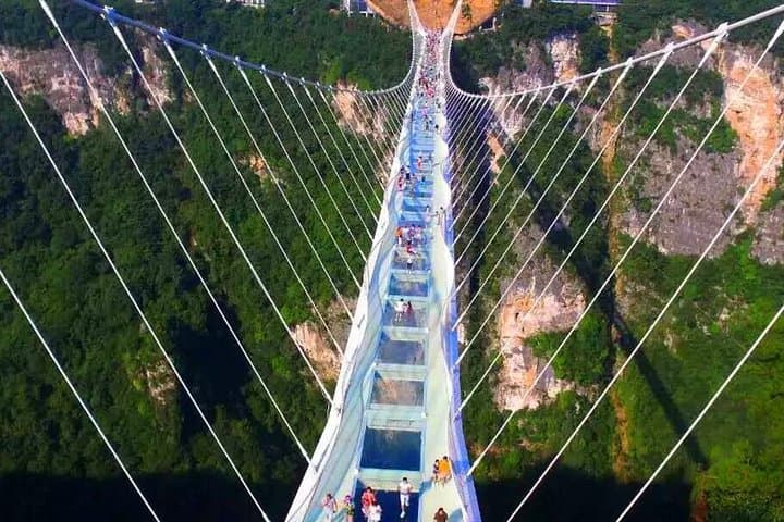 Walk the Zhangjiajie Glass Bridge and Explore Yellow Dragon Cave in One Day