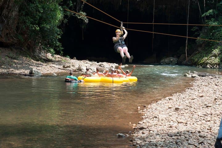Private Cave Tubing and Jungle Zipline Adventure from Belize City