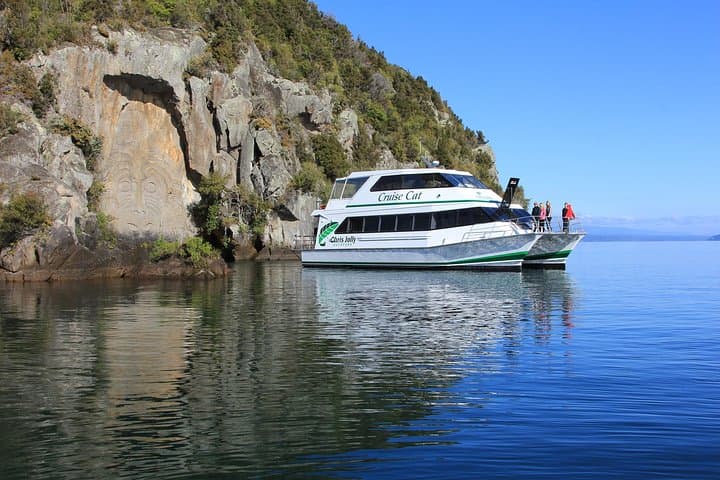 Maori Rock Carving Cruise Taupo — Mine Bay Scenic Boat Tour