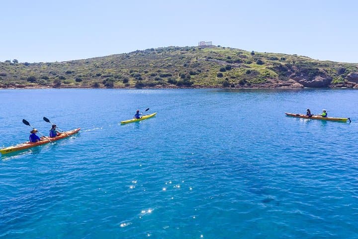 Full-Day Sea Kayak to Cape Sounio & the Temple of Poseidon — Athenian Riviera Adventure
