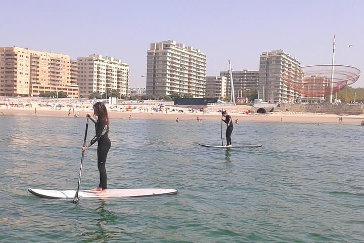 Private SUP Lesson for Two on Matosinhos Beach: Coastal Paddle with Porto Views