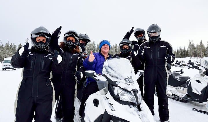 Full-Day Snowmobile Tour to Old Faithful & Lower Loop from Jackson Hole
