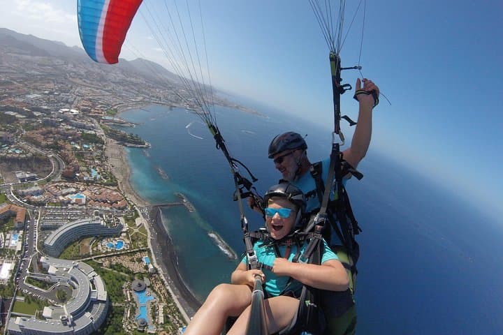 High-Performance Tandem Paragliding Over Tenerife South — Costa Adeje Aerial Flight photo 1