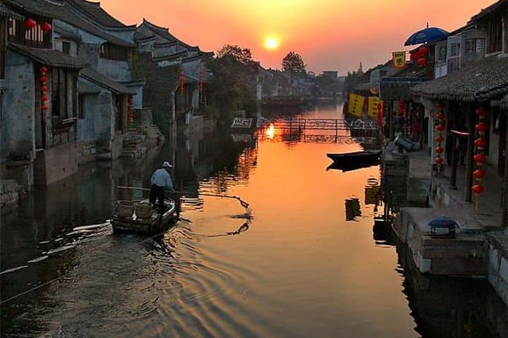 Sunset Boating & Riverside Dinner in Fengjing and Xitang — Private Tour from Shanghai