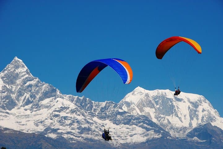 Sarangkot Paragliding over Fewa Lake and the Annapurna Range
