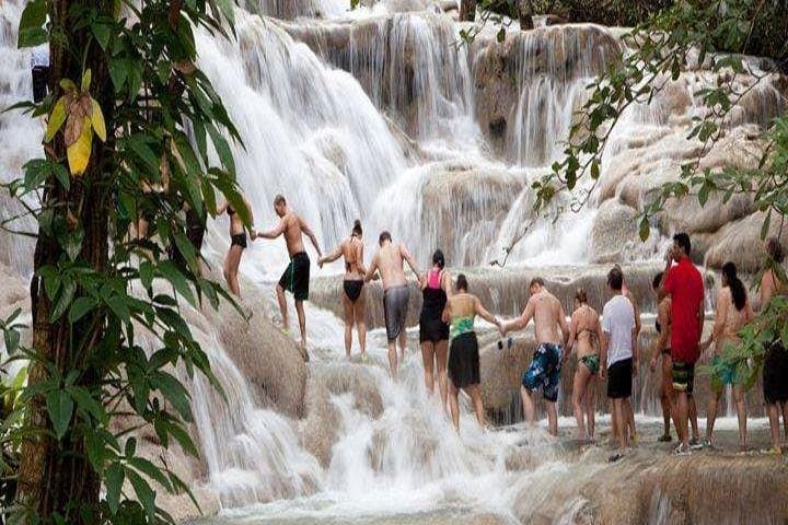 Dunn's River Falls & Blue Hole Combo — Ocho Rios Waterfall Climb, Cliff Jumps & Rope Swing