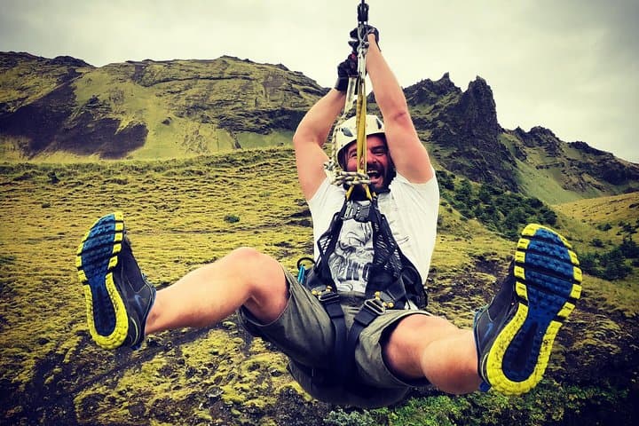 Soar Above Grafargil: Zipline and Hiking Adventure in Vík, Iceland