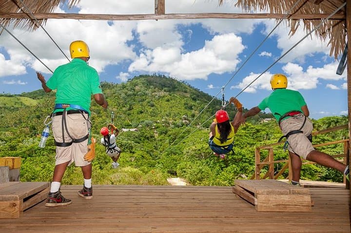 Punta Cana Dual Zipline Adventure: 12-Line Mountain Course with 800m Long Line
