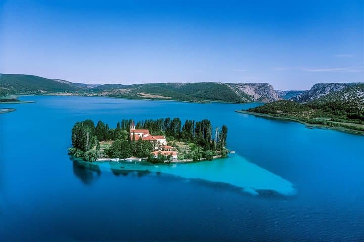 Skyward Over Croatia: Panoramic Flight Above Krka Falls, Visovac & Plitvice Lakes