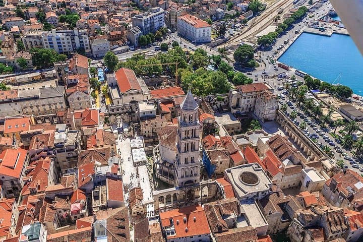 Diocletian Route: Panoramic Flight Over Split's Coast and Fortresses