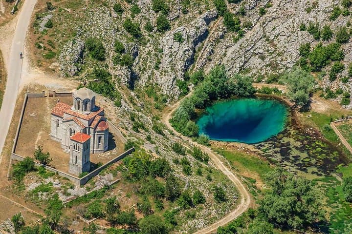 Panoramic Flight Over Peruća Lake and Dinara from Sinj