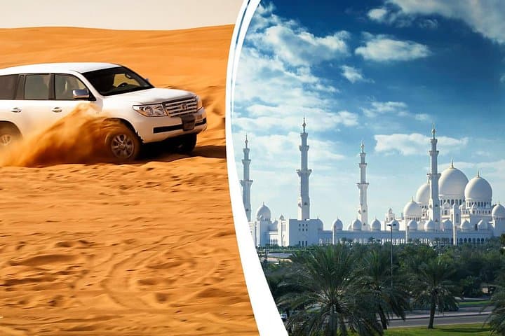 Dubai Desert Safari & Abu Dhabi City Tour: 2-Day Dune Bashing, BBQ and Sheikh Zayed Mosque Experience photo 1