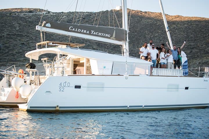 Santorini Private Catamaran Caldera Cruise: All-Inclusive Day & Sunset Sail