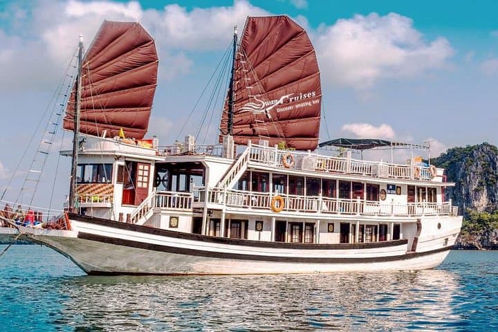 Halong Bay 2-Day Overnight Swan Cruise with Kayaking, Caves & Cooking