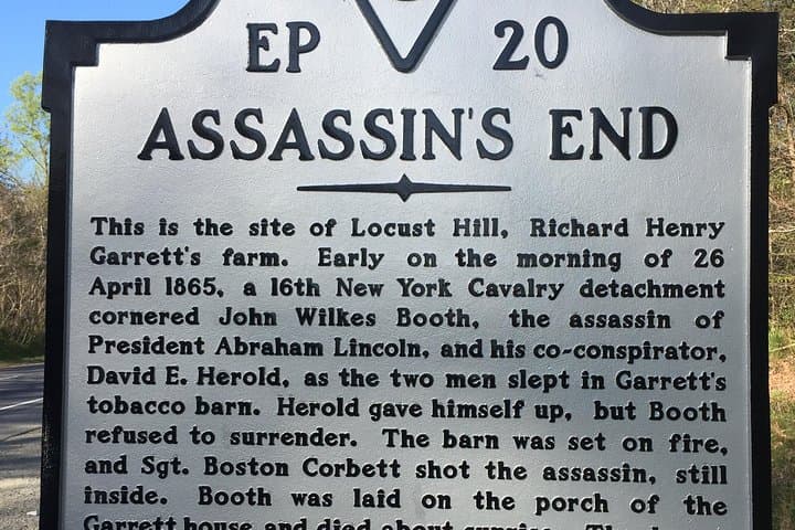 Inside John Wilkes Booth's Escape Route: Private Luxury Car Tour in Washington DC