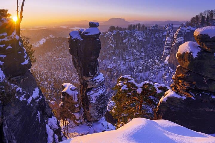 Winter Fairytale: Bohemian and Saxon Switzerland Day Hike to Pravcicka Gate & Bastei Bridge photo 3