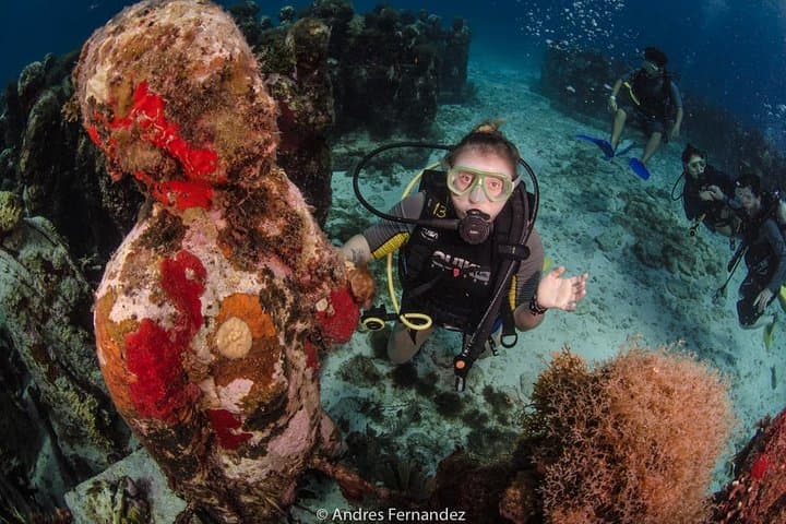 Two-Tank Dive at MUSA & Manchones Reef — Isla Mujeres Underwater Museum Experience