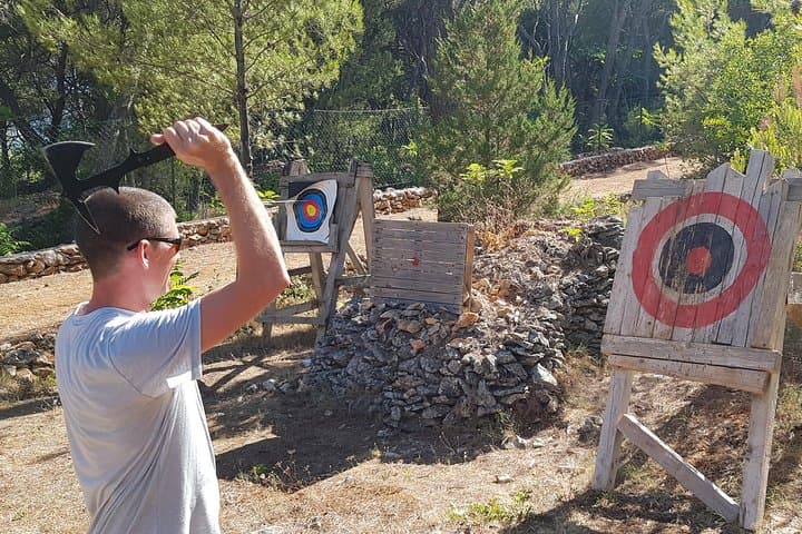 Warrior Range Hvar: Axe, Knife & Archery Throwing Experience on Hvar