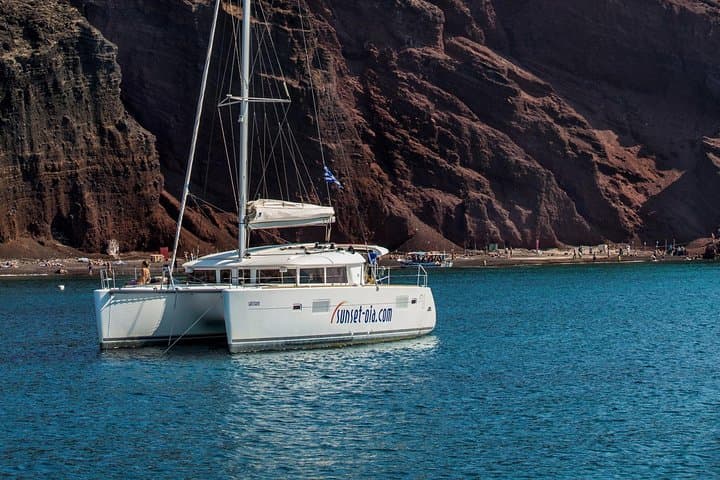 Private Lagoon 400 Morning Sail in Santorini with BBQ & Hot Springs photo 4