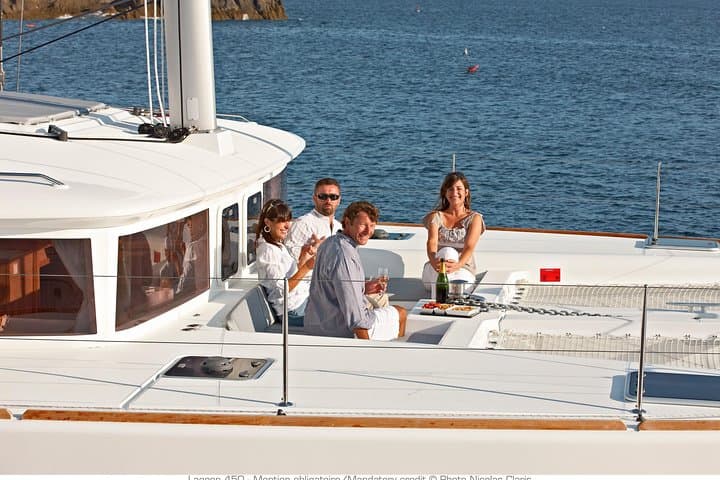 Santorini Catamaran Cruise with BBQ, Snorkeling & Hot Springs photo 3