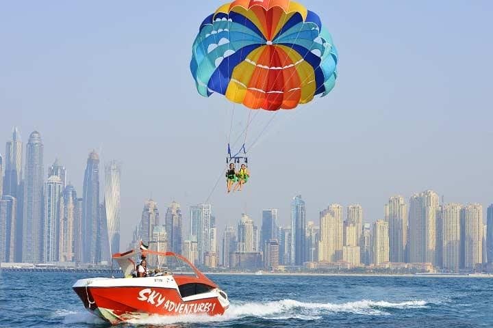 Dubai Marina Parasailing: Bird's-Eye Skyline Flight Over The Palm