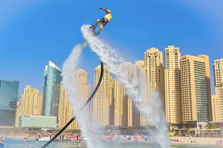 Flyboarding Dubai Marina: Jet-Powered Aerial Thrills Over the Skyline