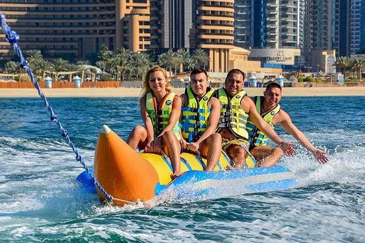 Dubai Marina Inflatable Rides: Banana, Donut & Fly Fish Thrills