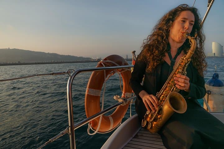 Sunset Sailing with Live Sax and Spanish Tapas in Barcelona
